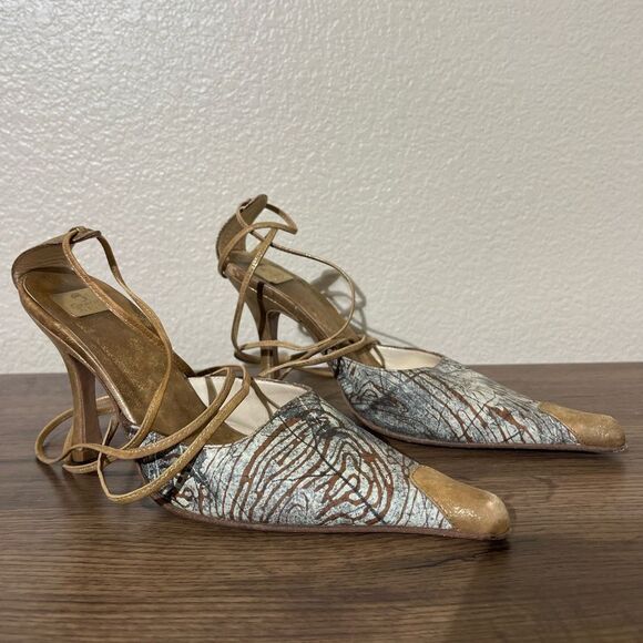 Y2K Giorgio Fabiano Elegant Brown and Cream Women's Heels - Picture 1 of 8